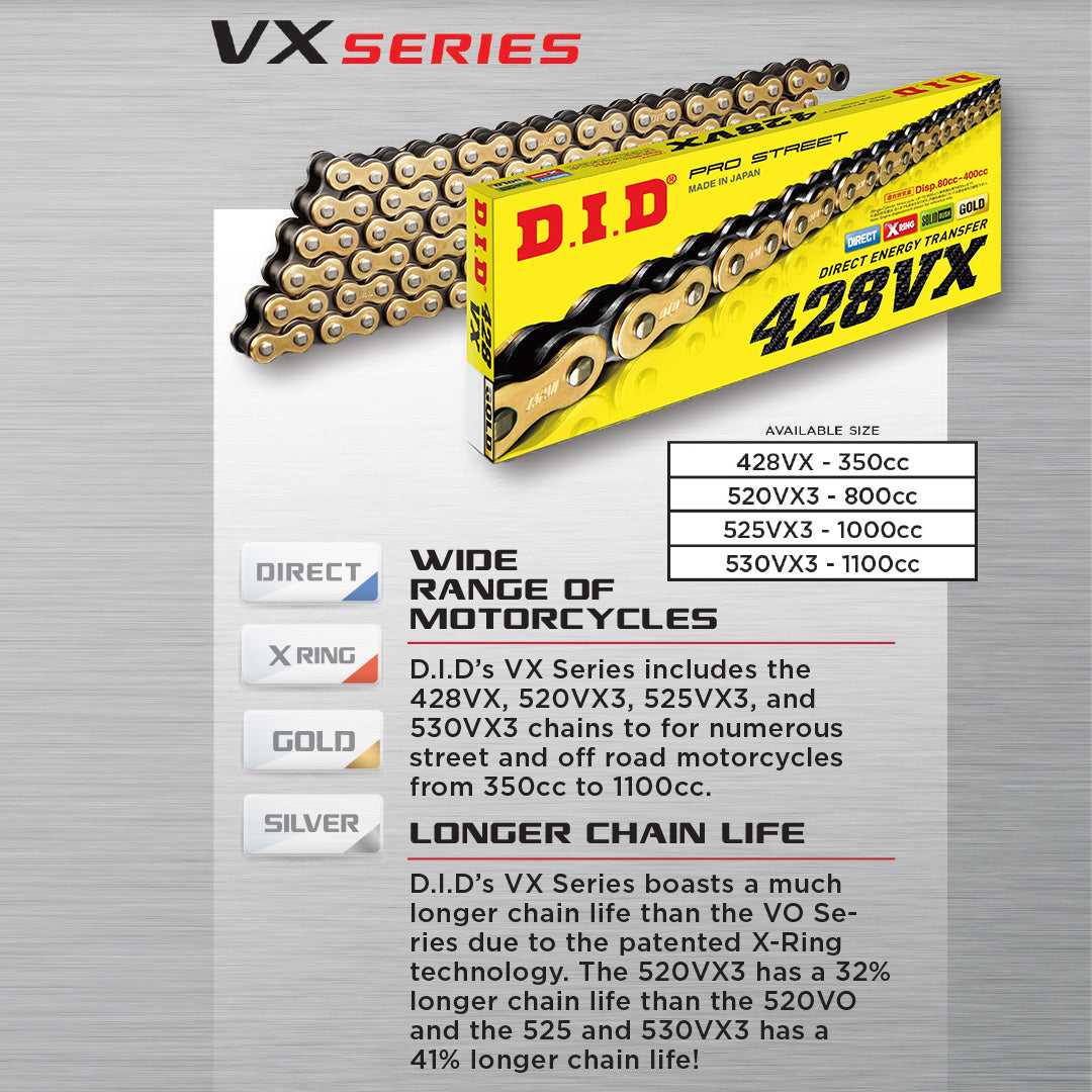 D.I.D Chain, DID 428VX Pro Street - X-Ring Chain