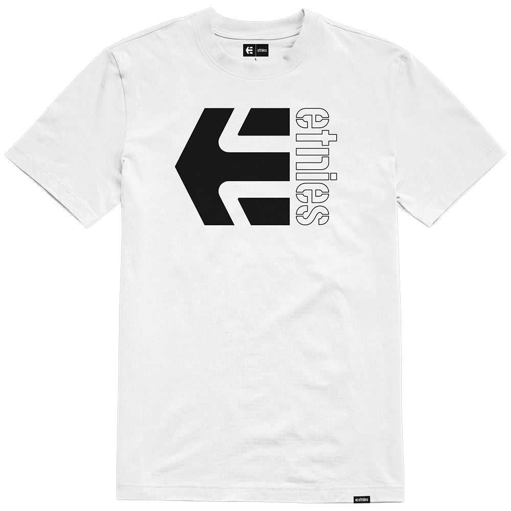 ETNIES, ETNIES CORP COMBO TEE [WHITE/BLACK]