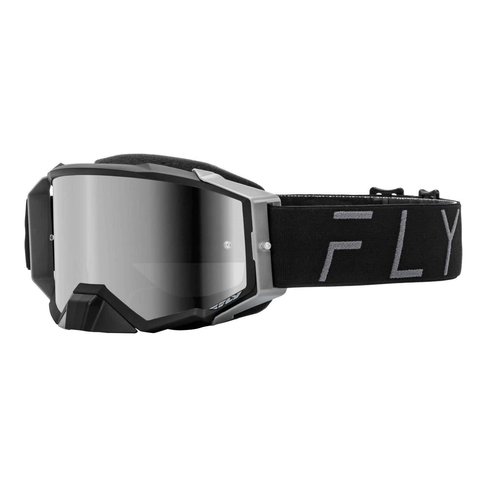 Fly Racing, FLY Racing 2024 Zone Pro Goggle - Black / Grey with Black Mirror / Smoke Lens