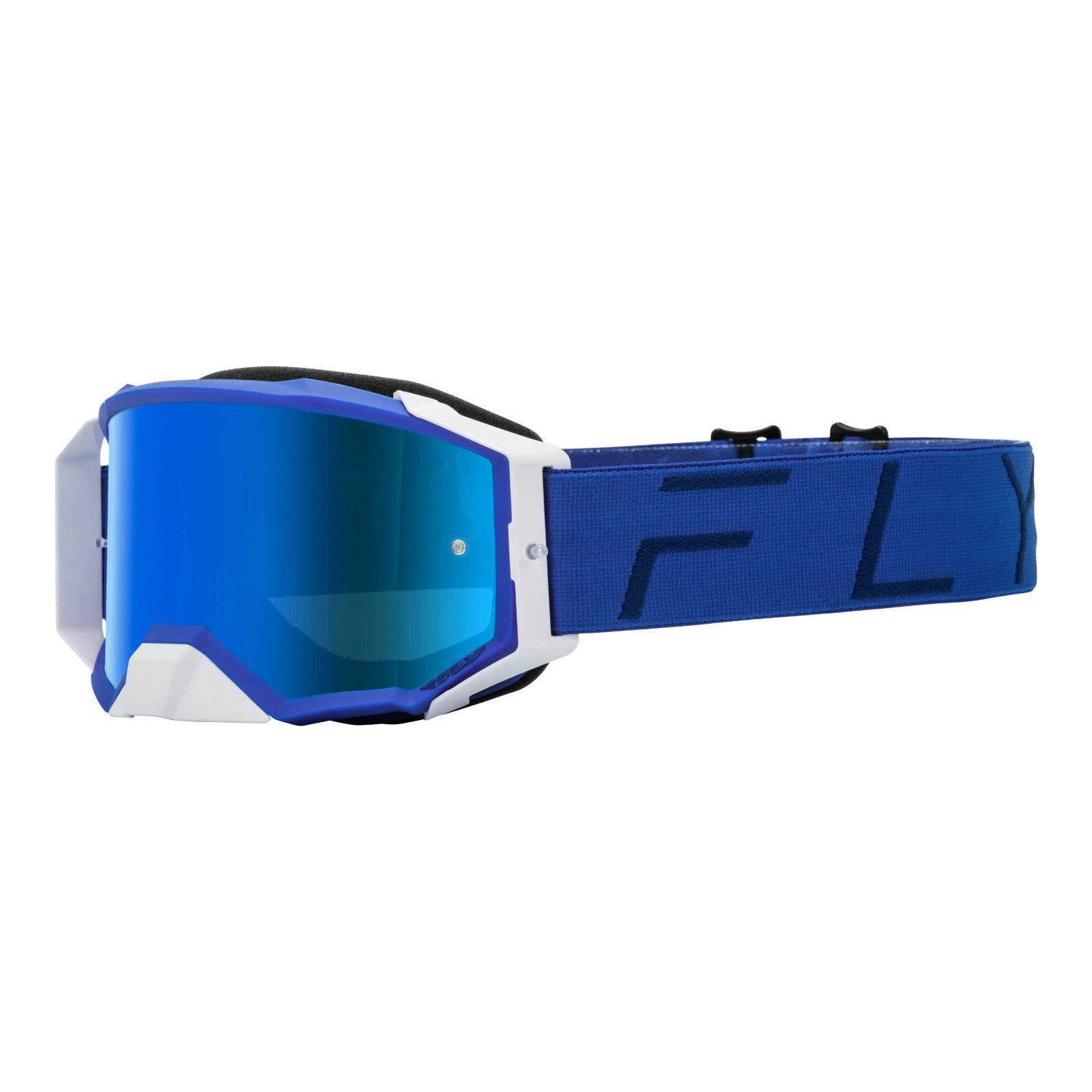 Fly Racing, FLY Racing 2024 Zone Pro Goggle - Blue with Sky Blue Mirror / Sky Blue Lens