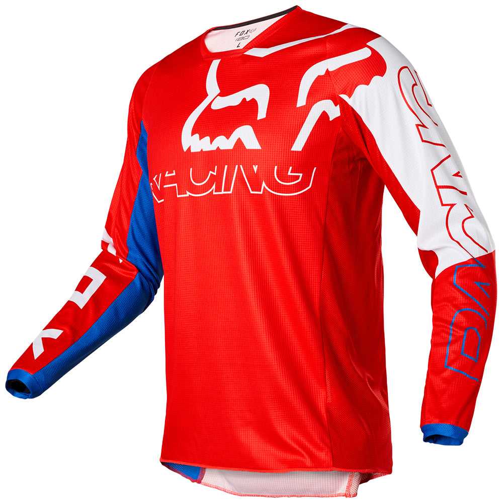 FOX, FOX 180 SKEW JERSEY [WHITE/RED/BLUE] XL