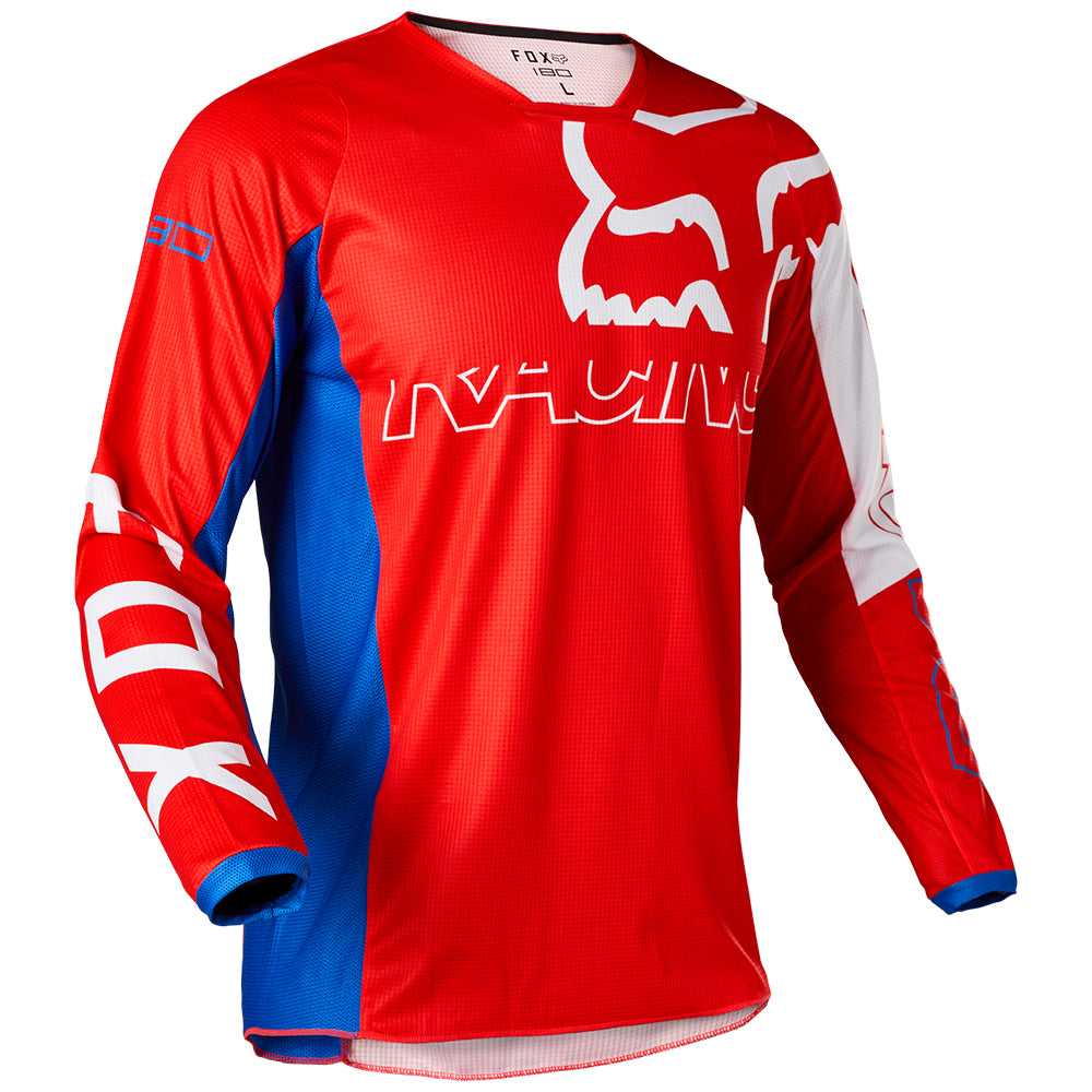 FOX, FOX 180 SKEW JERSEY [WHITE/RED/BLUE] XL