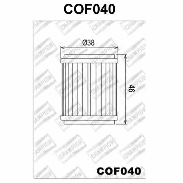 CHAMPION, OIL FILTER HF141 YAM (CH-COF040)