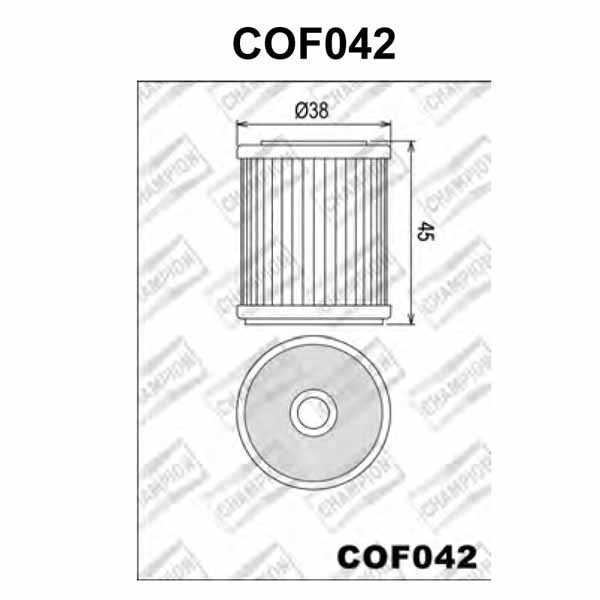 CHAMPION, OIL FILTER HF142 YAM (CH-COF042)