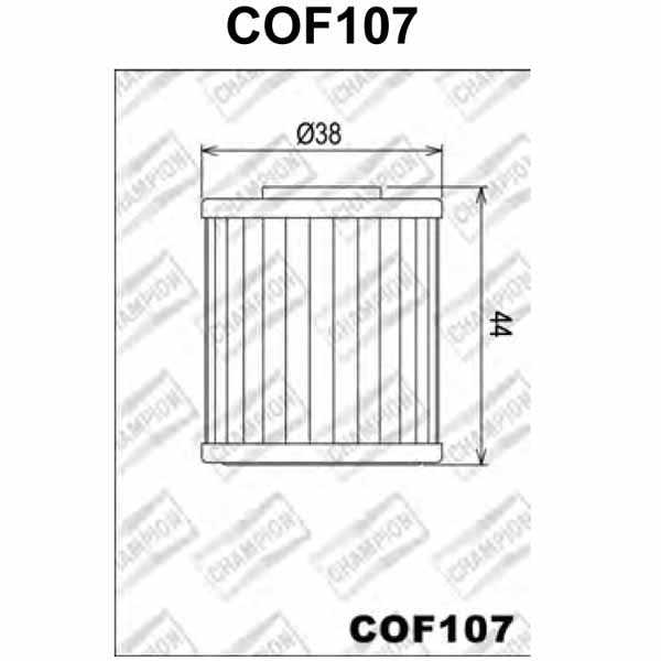 CHAMPION, OIL FILTER HF207 KAW SUZ (CH-COF107)